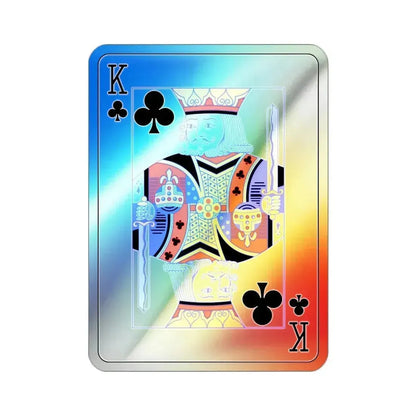 King of Clubs Playing Card Holographic STICKER Die-Cut Vinyl Decal 2 Inch Holographic - The Sticker Space