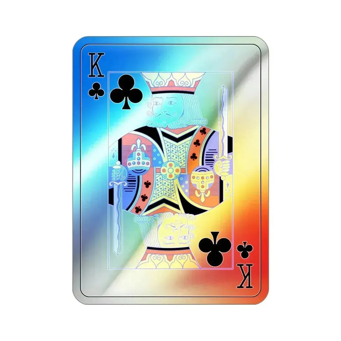 King of Clubs Playing Card Holographic STICKER Die-Cut Vinyl Decal 3 Inch Holographic - The Sticker Space