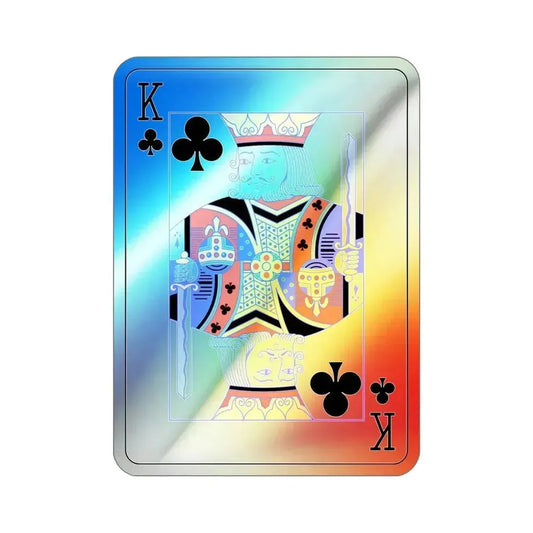 King of Clubs Playing Card Holographic STICKER Die-Cut Vinyl Decal 6 Inch Holographic - The Sticker Space