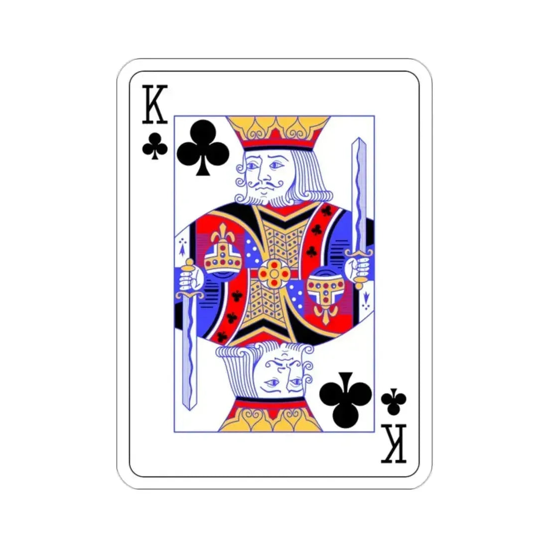 King of Clubs Playing Card STICKER Vinyl Die-Cut Decal 2 Inch - The Sticker Space
