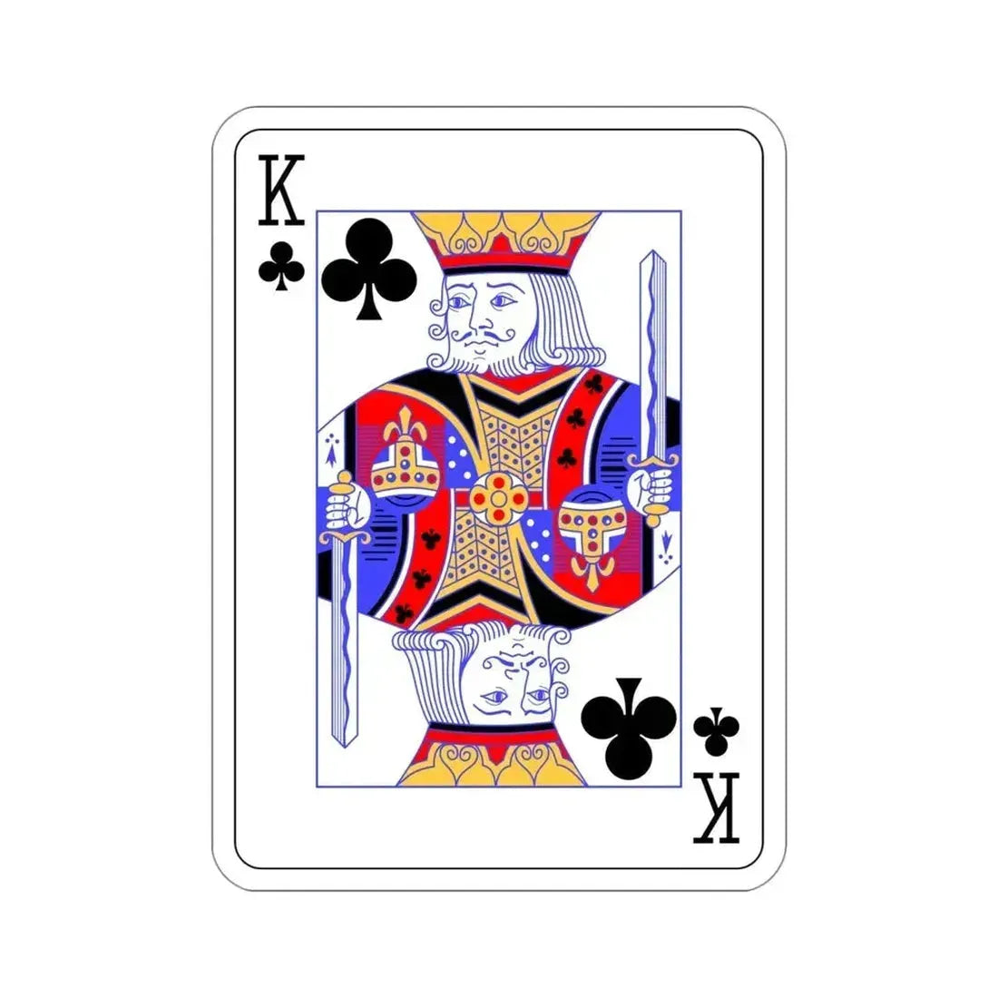 King of Clubs Playing Card STICKER Vinyl Die-Cut Decal 4 Inch - The Sticker Space
