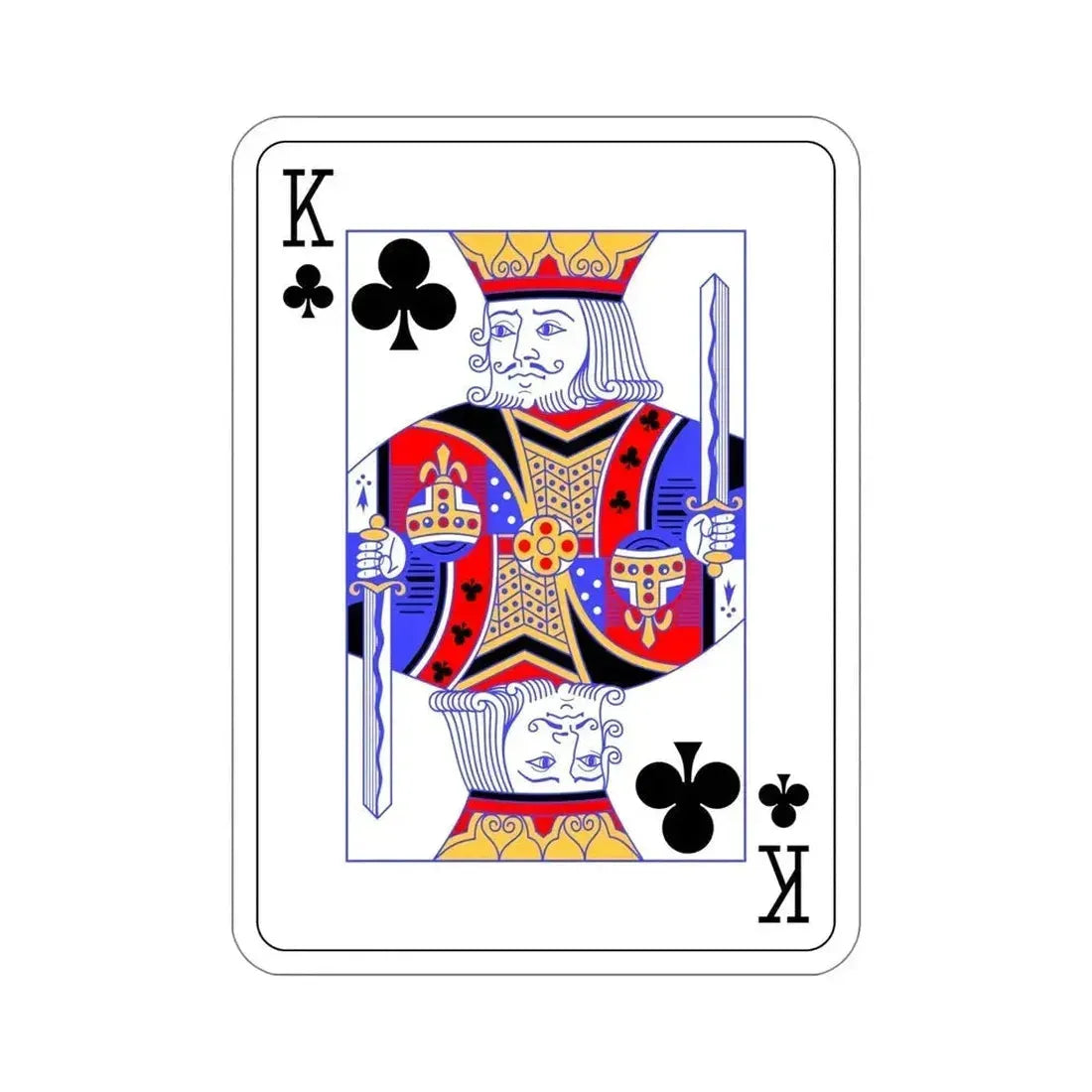 King of Clubs Playing Card STICKER Vinyl Die-Cut Decal 5 Inch - The Sticker Space