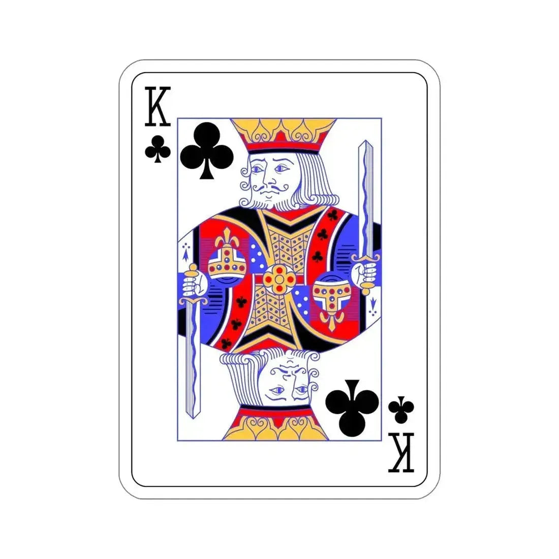 King of Clubs Playing Card STICKER Vinyl Die-Cut Decal 6 Inch - The Sticker Space