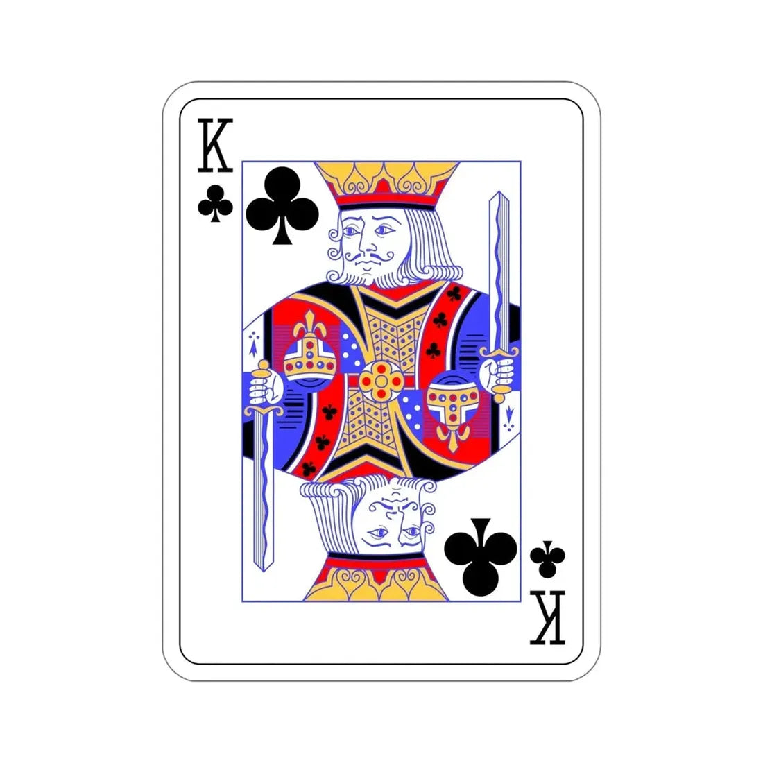 King of Clubs Playing Card STICKER Vinyl Die-Cut Decal - The Sticker Space