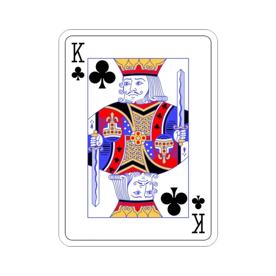 King of Clubs Playing Card STICKER Vinyl Die-Cut Decal - The Sticker Space