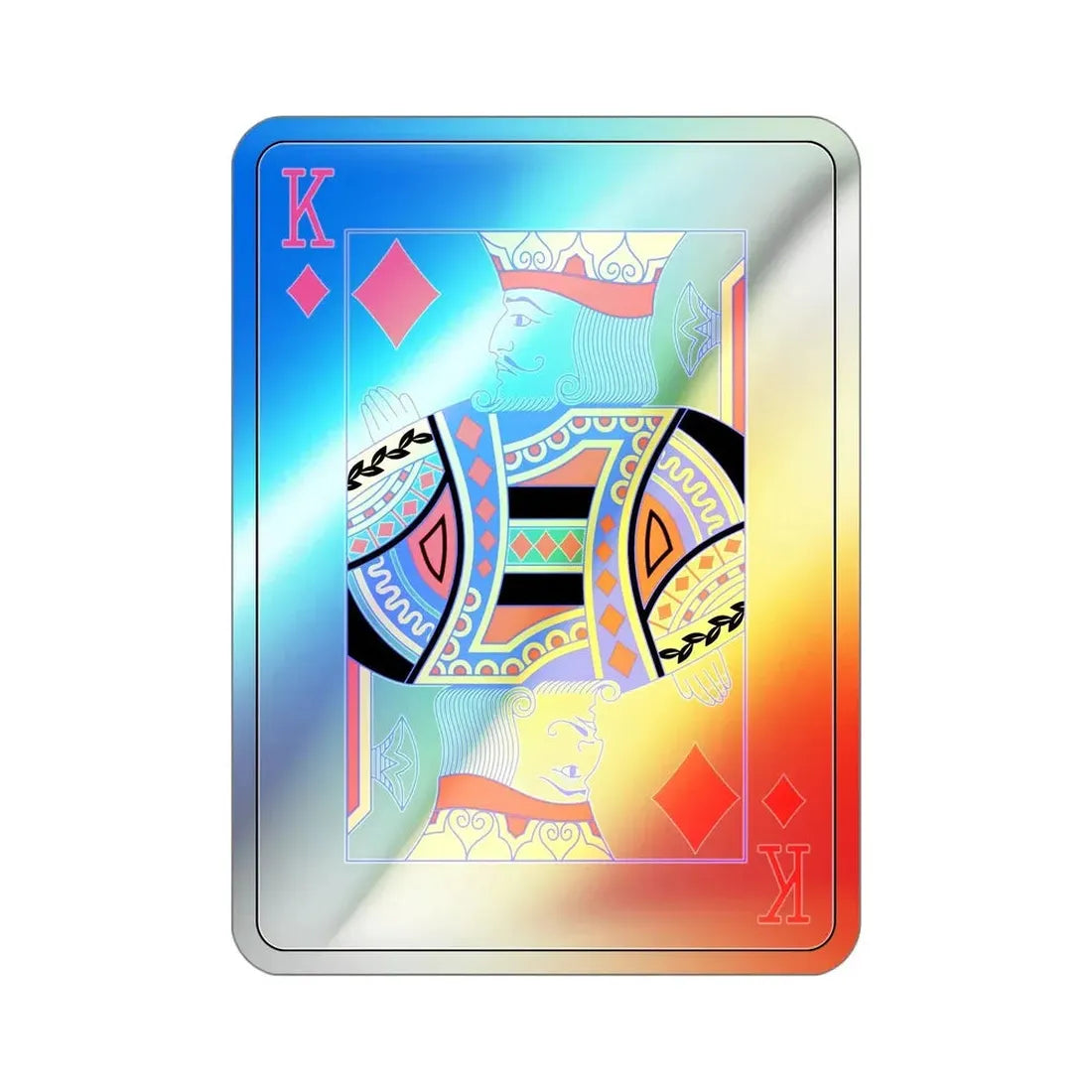King of Diamonds Playing Card Holographic STICKER Die-Cut Vinyl Decal - The Sticker Space