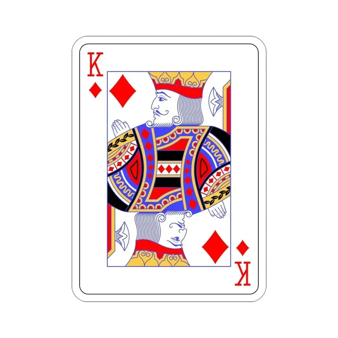 King of Diamonds Playing Card STICKER Vinyl Die-Cut Decal 4 Inch - The Sticker Space