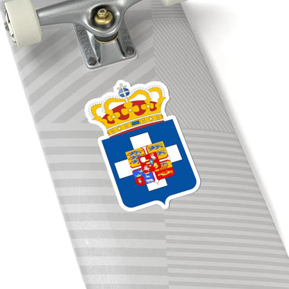 King of Greece Arms (Denmark) (Coat of Arms) STICKER Vinyl Kiss-Cut Decal - The Sticker Space