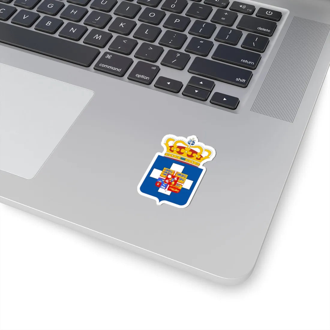 King of Greece Arms (Denmark) (Coat of Arms) STICKER Vinyl Kiss-Cut Decal - The Sticker Space