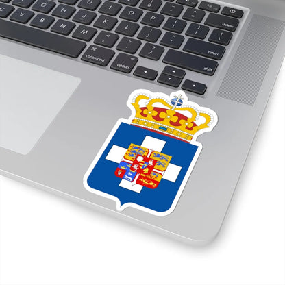 King of Greece Arms (Denmark) (Coat of Arms) STICKER Vinyl Kiss-Cut Decal - The Sticker Space