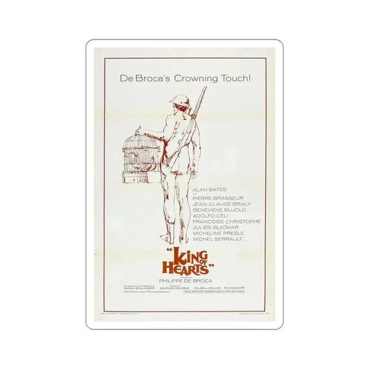 King of Hearts 1967 Movie Poster STICKER Vinyl Die-Cut Decal 6 Inch - The Sticker Space