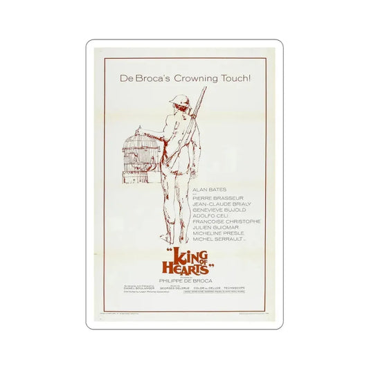 King of Hearts 1967 Movie Poster STICKER Vinyl Die-Cut Decal 6 Inch - The Sticker Space
