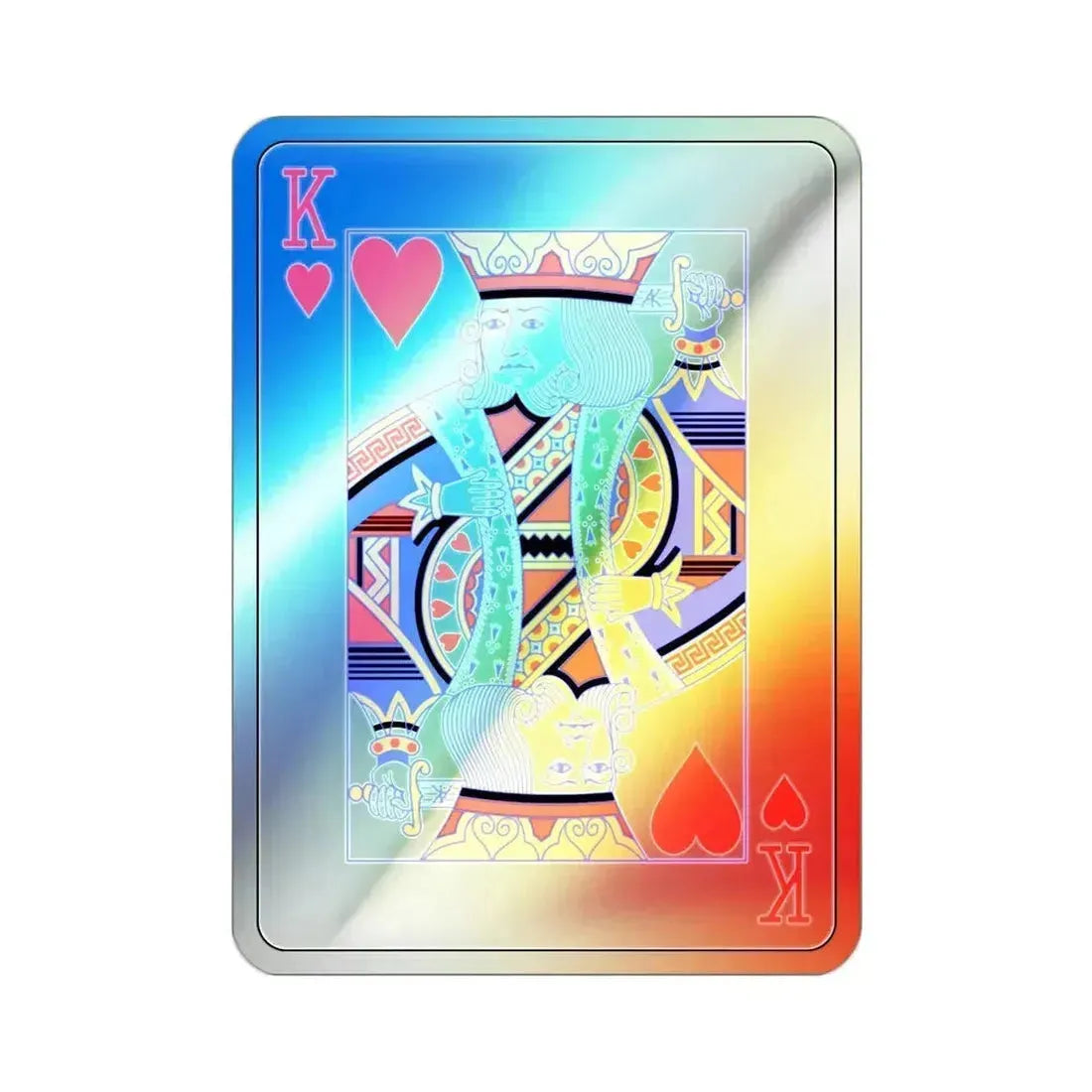 King of Hearts Playing Card Holographic STICKER Die-Cut Vinyl Decal 2 Inch Holographic - The Sticker Space