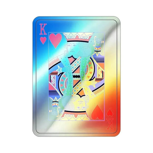King of Hearts Playing Card Holographic STICKER Die-Cut Vinyl Decal 6 Inch Holographic - The Sticker Space
