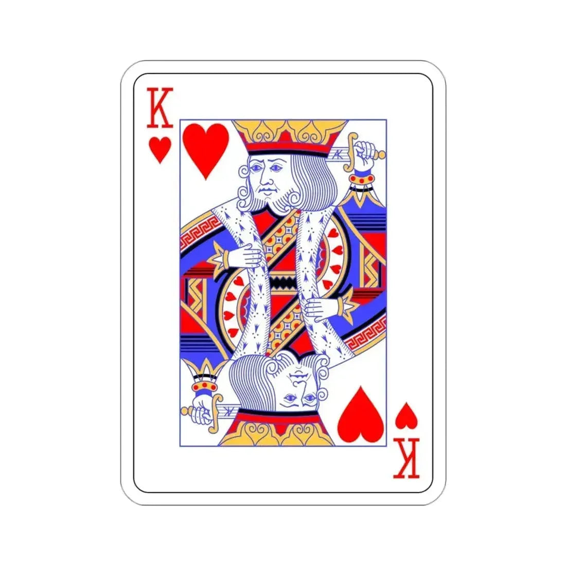 King of Hearts Playing Card STICKER Vinyl Die-Cut Decal 3 Inch - The Sticker Space