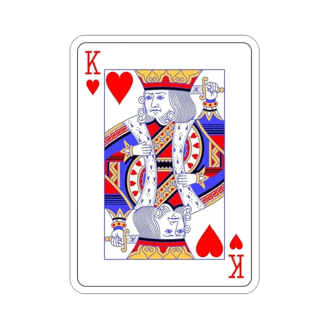King of Hearts Playing Card STICKER Vinyl Die-Cut Decal 4 Inch - The Sticker Space