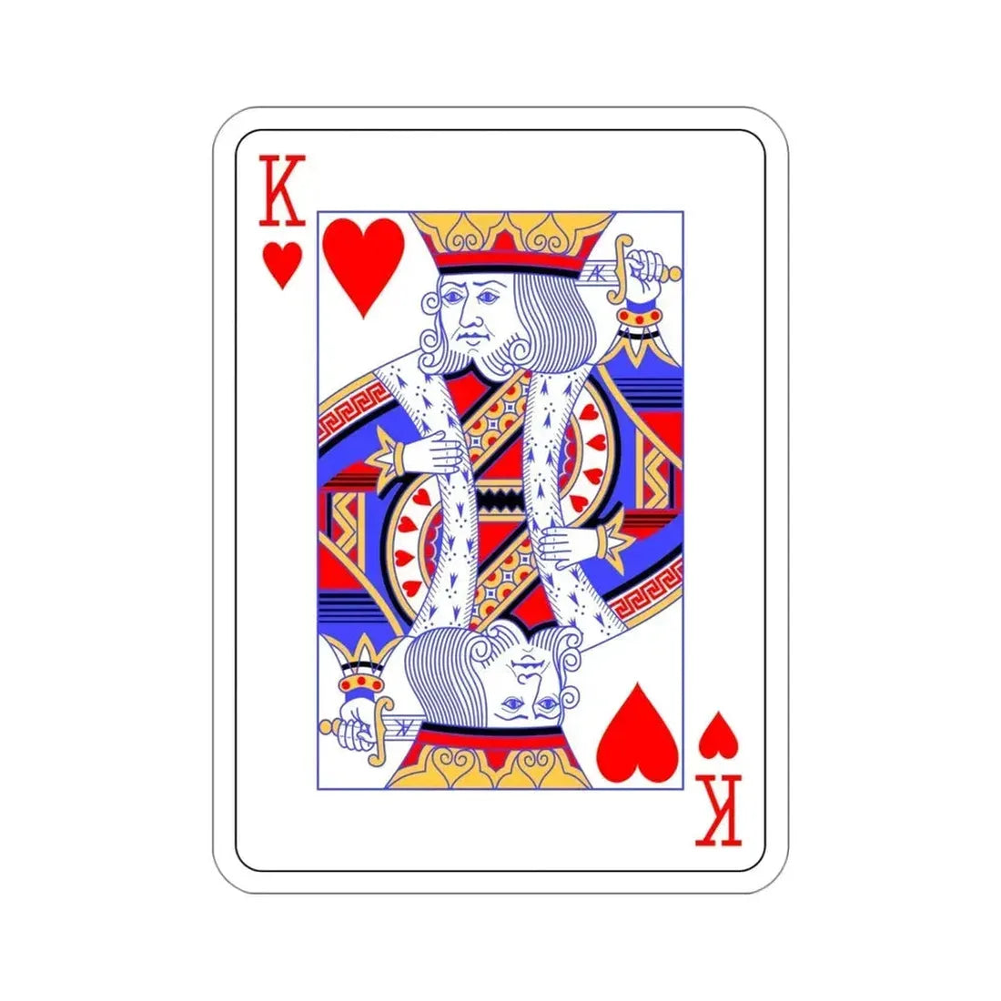 King of Hearts Playing Card STICKER Vinyl Die-Cut Decal 4 Inch - The Sticker Space
