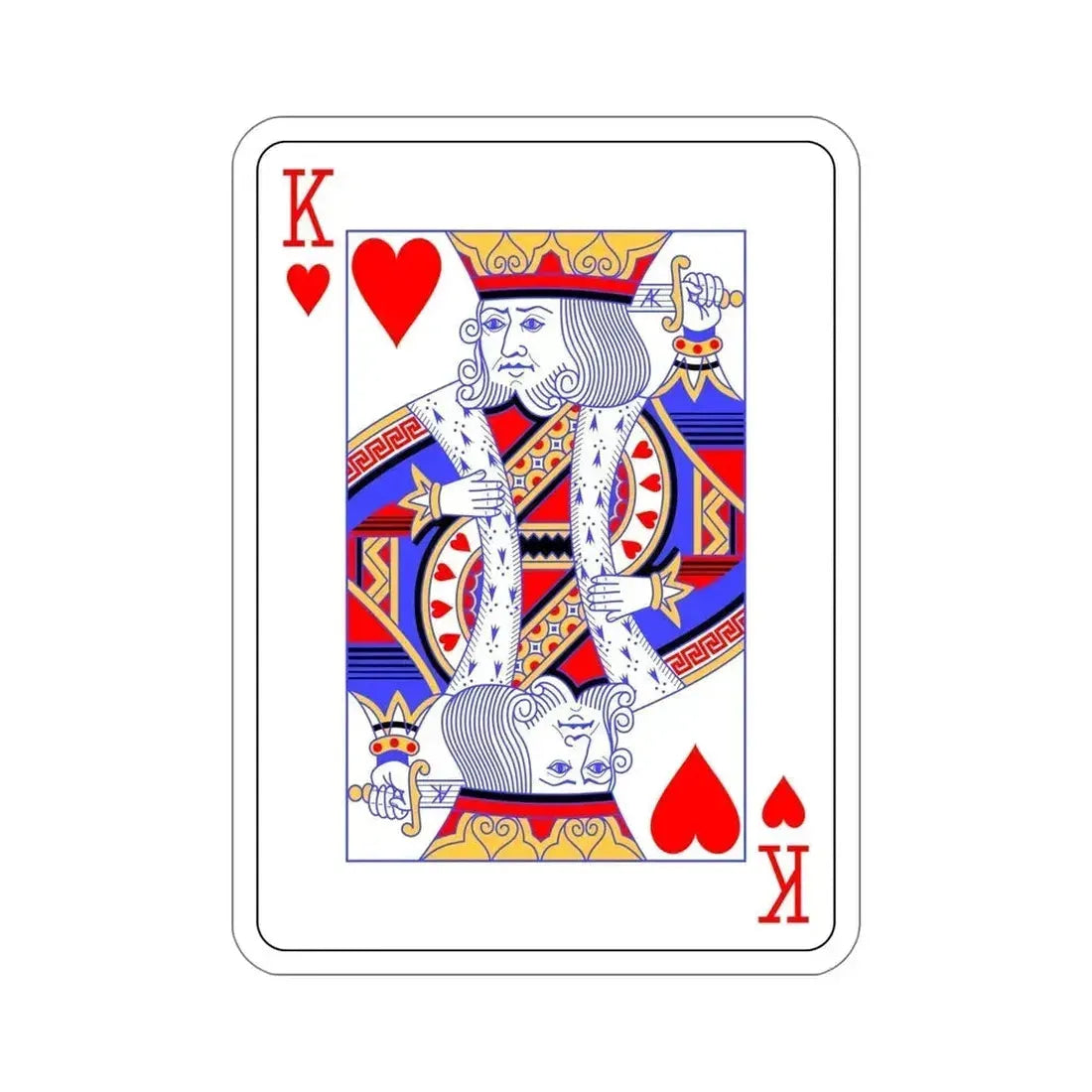 King of Hearts Playing Card STICKER Vinyl Die-Cut Decal 6 Inch - The Sticker Space