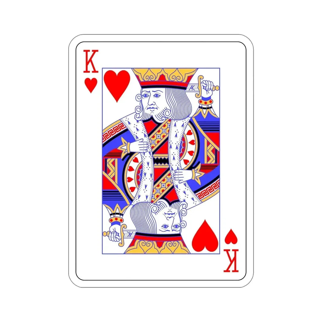 King of Hearts Playing Card STICKER Vinyl Die-Cut Decal - The Sticker Space