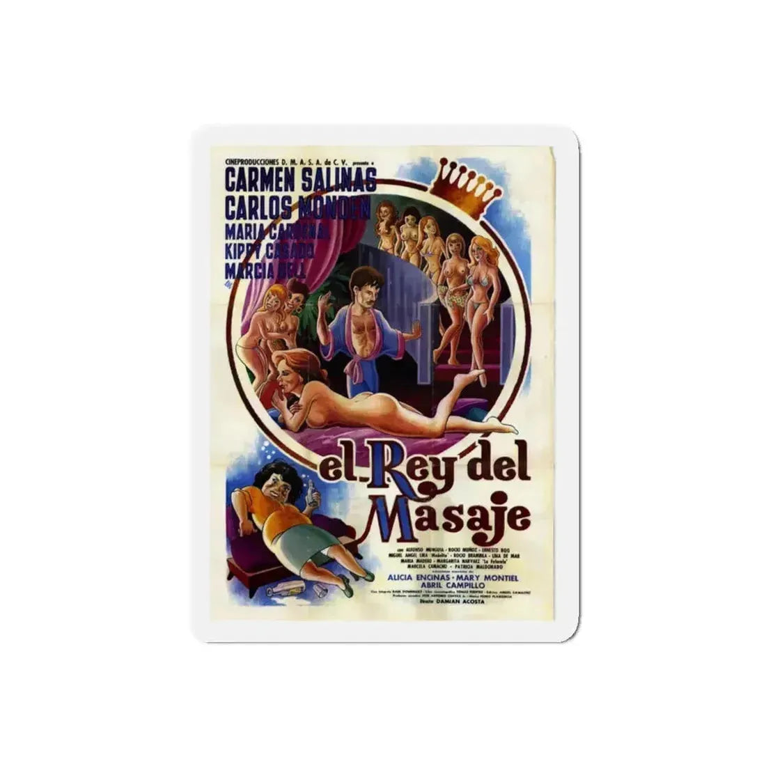 KING OF MASSAGE (El rey del masaje) 1985 Movie Poster - Refrigerator Magnet 5 Inch Die-Cut - The Sticker Space