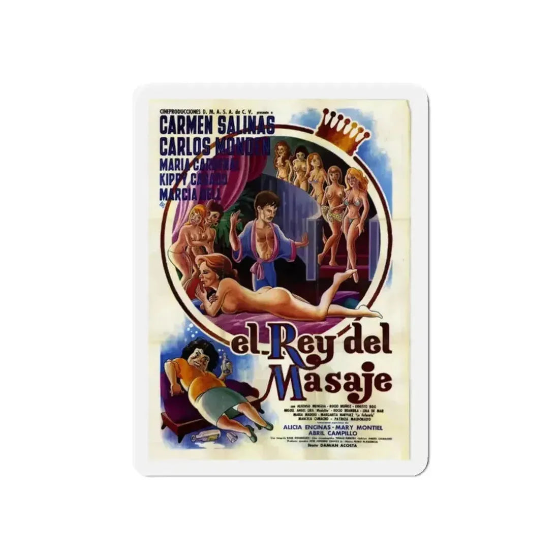 KING OF MASSAGE (El rey del masaje) 1985 Movie Poster - Refrigerator Magnet - The Sticker Space