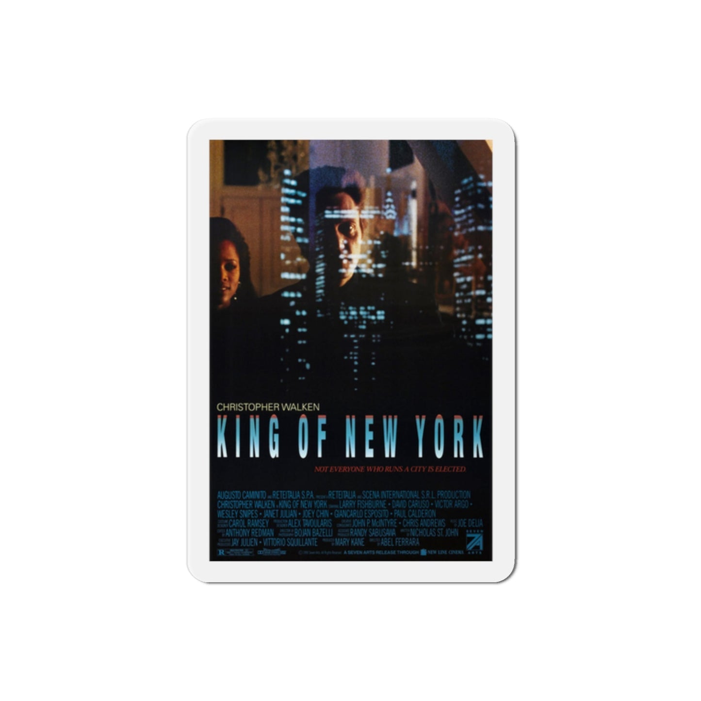 King of New York 1990 Movie Poster Die-Cut Magnet-2" x 2"-The Sticker Space