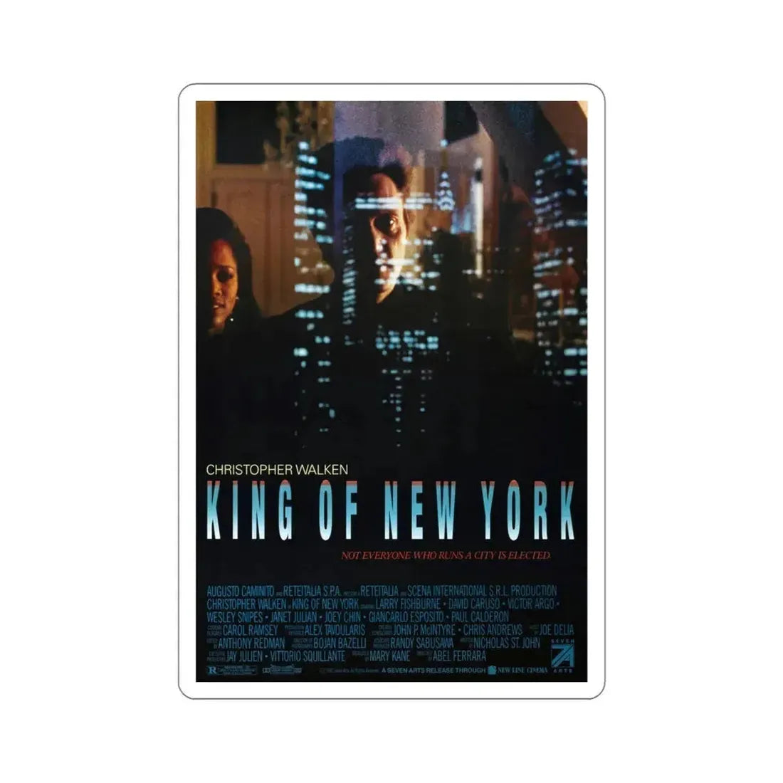 King of New York 1990 Movie Poster STICKER Vinyl Die-Cut Decal 6 Inch - The Sticker Space