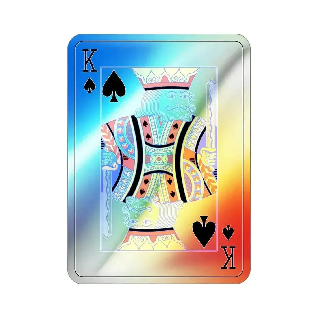 King of Spades Playing Card Holographic STICKER Die-Cut Vinyl Decal 4 Inch Holographic - The Sticker Space