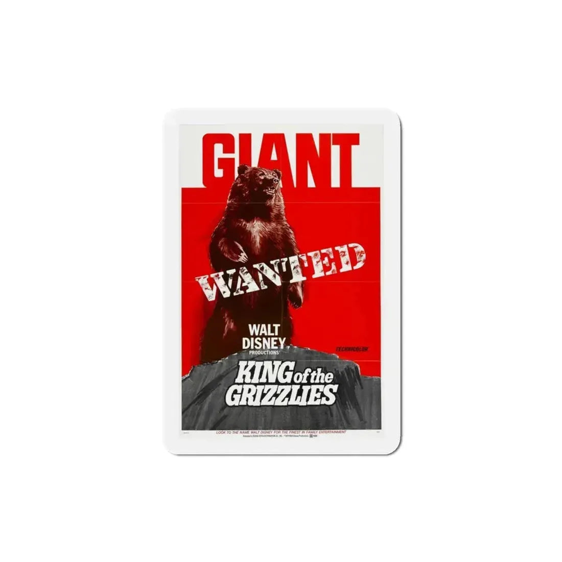 King of the Grizzlies 1970 Movie Poster Refrigerator Magnet 3 Inch - The Sticker Space