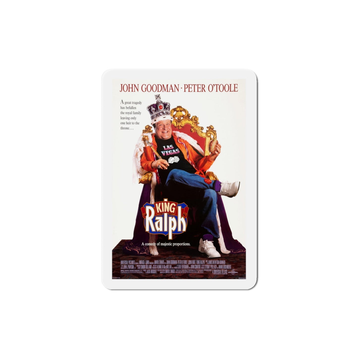 King Ralph 1991 Movie Poster Die-Cut Magnet-4" x 4"-The Sticker Space