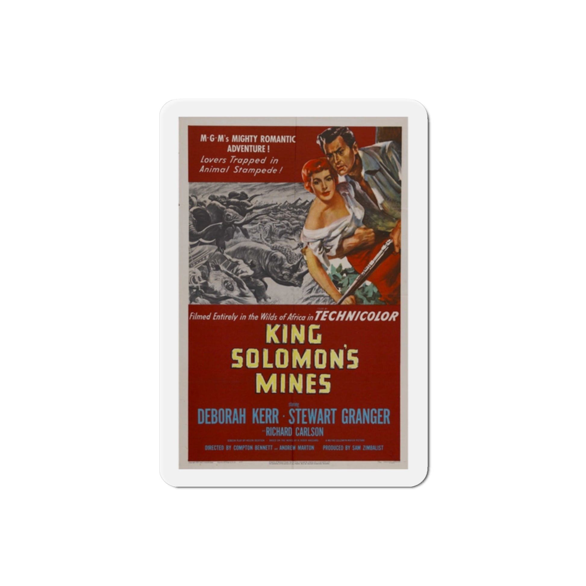 King Solomons Mines 1950 Movie Poster Die-Cut Magnet-2 Inch-The Sticker Space