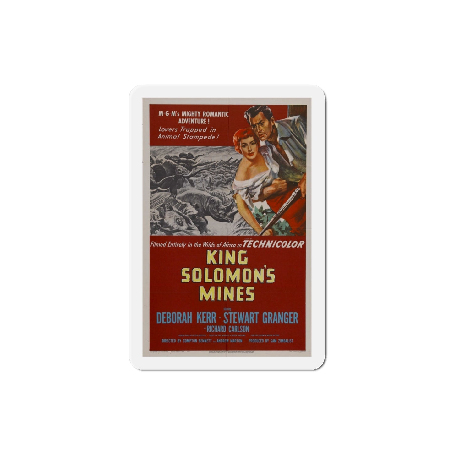 King Solomons Mines 1950 Movie Poster Die-Cut Magnet-3 Inch-The Sticker Space