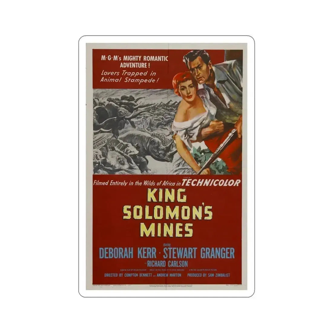 King Solomons Mines 1950 Movie Poster STICKER Vinyl Die-Cut Decal 5 Inch - The Sticker Space