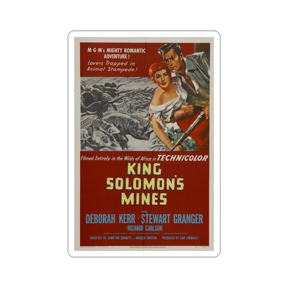 King Solomons Mines 1950 Movie Poster STICKER Vinyl Die-Cut Decal - The Sticker Space