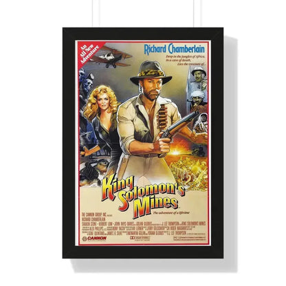 KING SOLOMONS MINES 1985 - Framed Movie Poster 16″ x 24″ Black - The Sticker Space