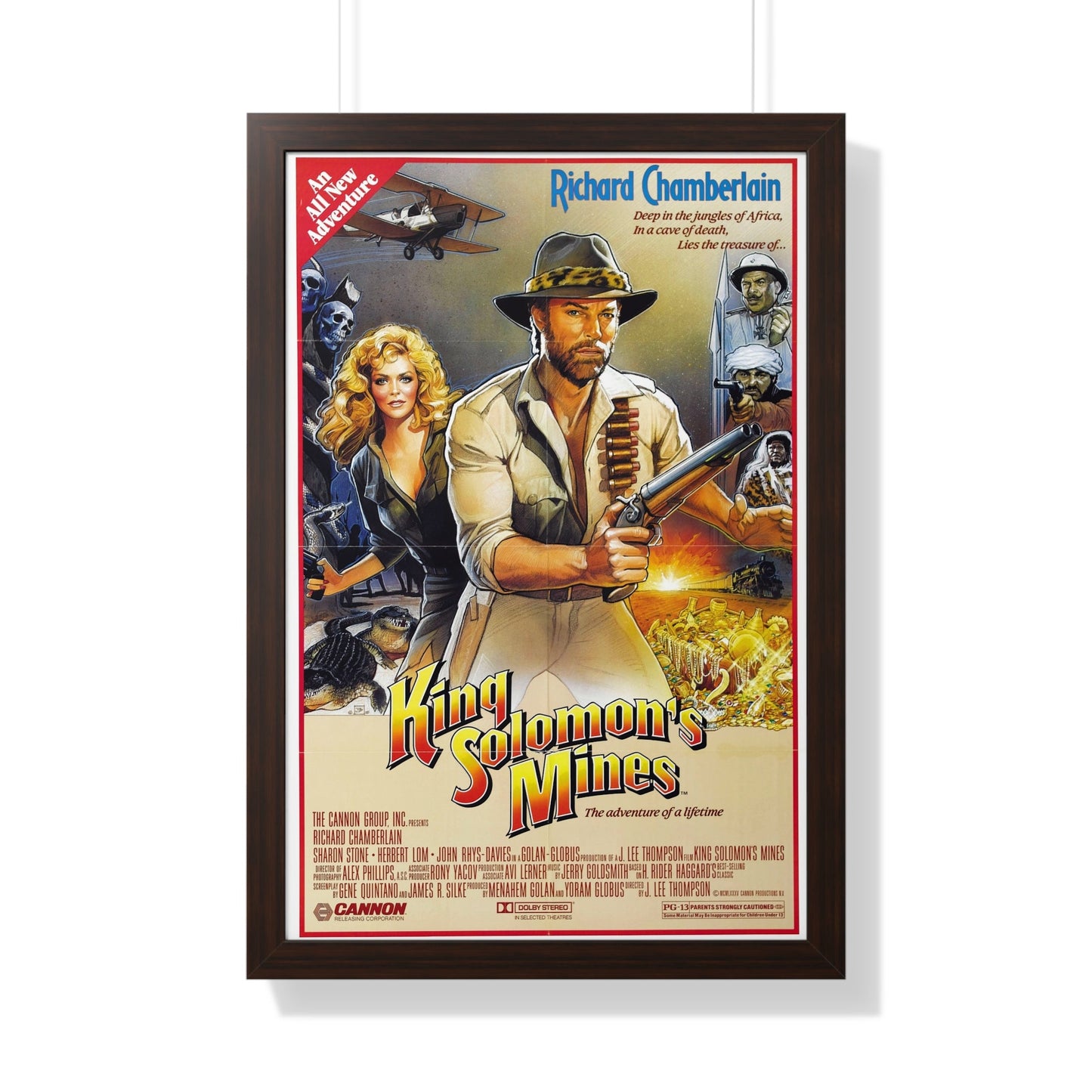 KING SOLOMONS MINES 1985 - Framed Movie Poster-20" x 30"-The Sticker Space