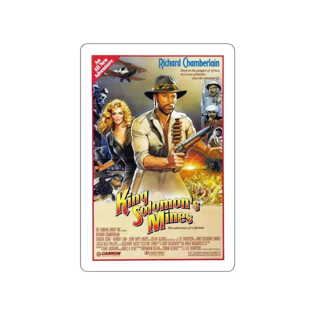 KING SOLOMONS MINES 1985 Movie Poster STICKER Vinyl Die-Cut Decal 3 Inch - The Sticker Space