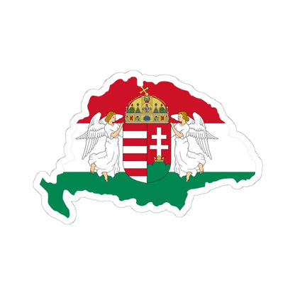 Kingdom of Hungary flag map (Hungary) STICKER Vinyl Kiss-Cut Decal 6 Inch White - The Sticker Space