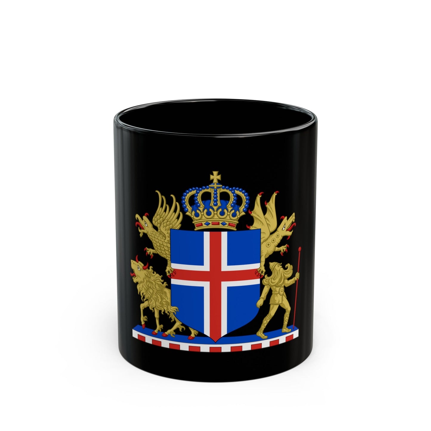 Kingdom of Iceland Coat of Arms - Black Coffee Mug-11oz-The Sticker Space