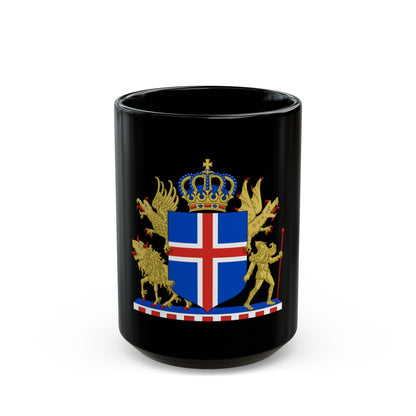 Kingdom of Iceland Coat of Arms - Black Coffee Mug-15oz-The Sticker Space