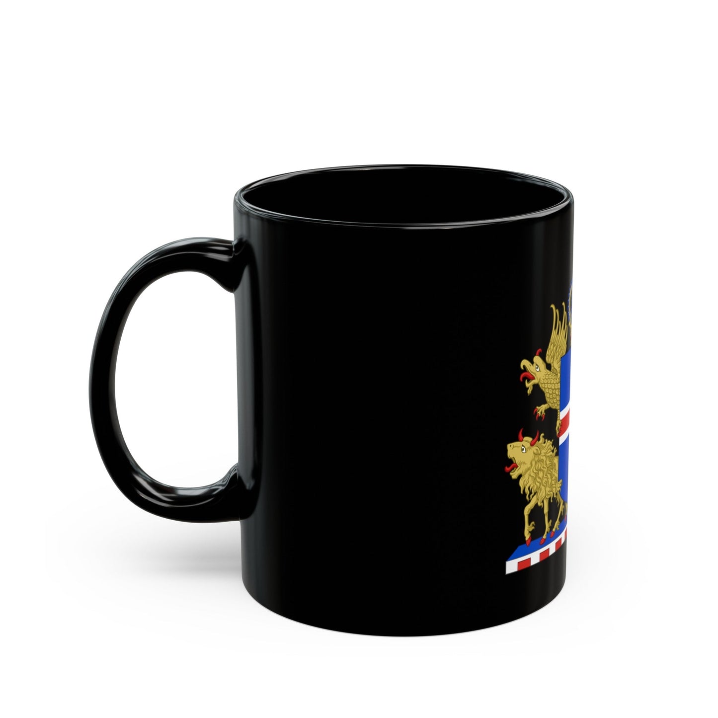 Kingdom of Iceland Coat of Arms - Black Coffee Mug-The Sticker Space