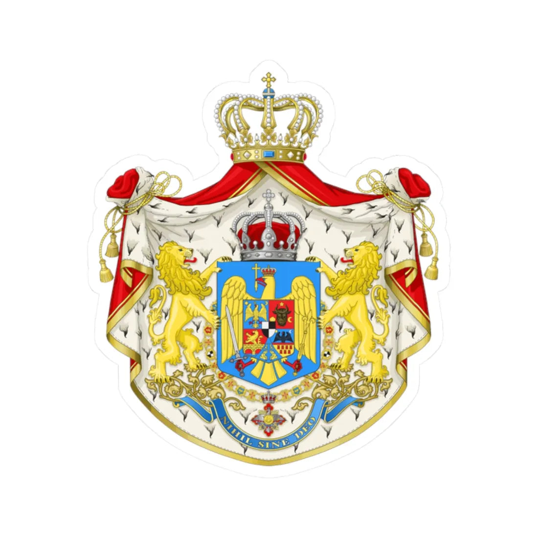 Kingdom of Romania - Big CoA (Oman) (Coat of Arms) STICKER Vinyl Kiss-Cut Decal - The Sticker Space