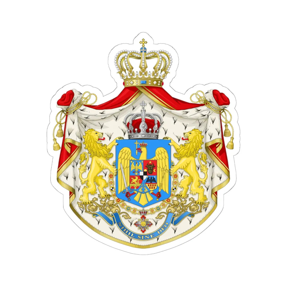 Kingdom of Romania - Big CoA (Oman) (Coat of Arms) STICKER Vinyl Kiss-Cut Decal - The Sticker Space