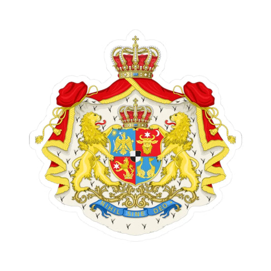 Kingdom of Romania Coat of Arms Big 1866-1881 (Algeria) (Coat of Arms) STICKER Vinyl Kiss-Cut Decal 2 Inch White - The Sticker Space