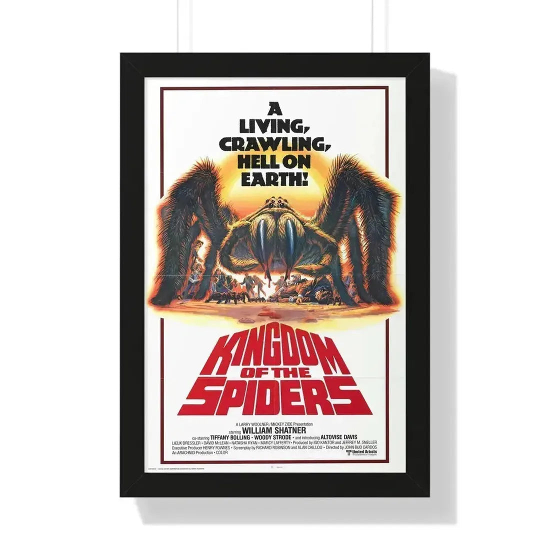 KINGDOM OF THE SPIDERS 1977 - Framed Movie Poster 16″ x 24″ Black - The Sticker Space