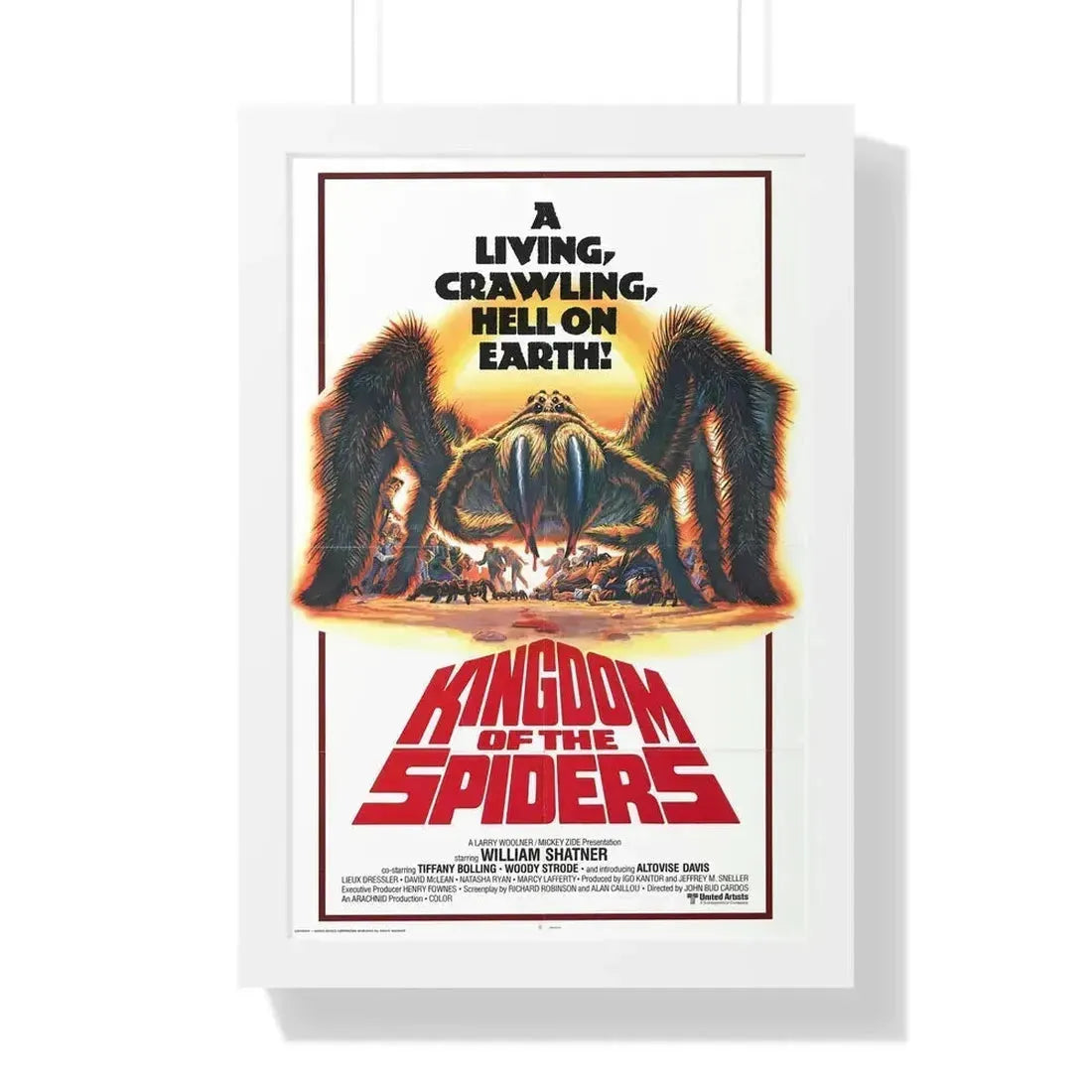 KINGDOM OF THE SPIDERS 1977 - Framed Movie Poster 16″ x 24″ White - The Sticker Space