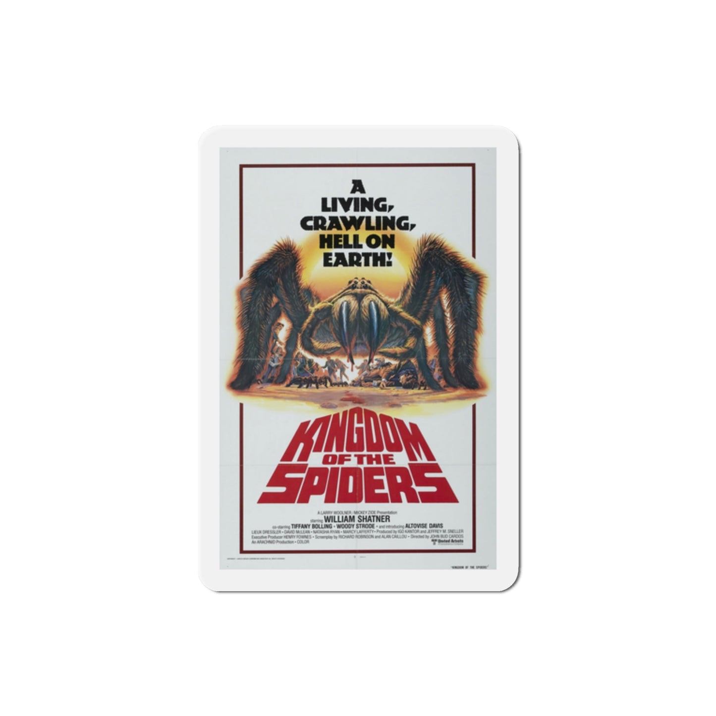 Kingdom of the Spiders 1977 Movie Poster Die-Cut Magnet-2 Inch-The Sticker Space