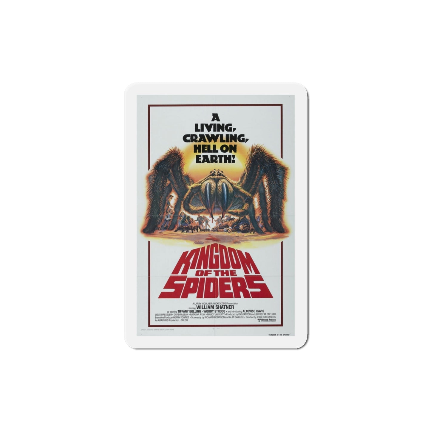 Kingdom of the Spiders 1977 Movie Poster Die-Cut Magnet-3 Inch-The Sticker Space