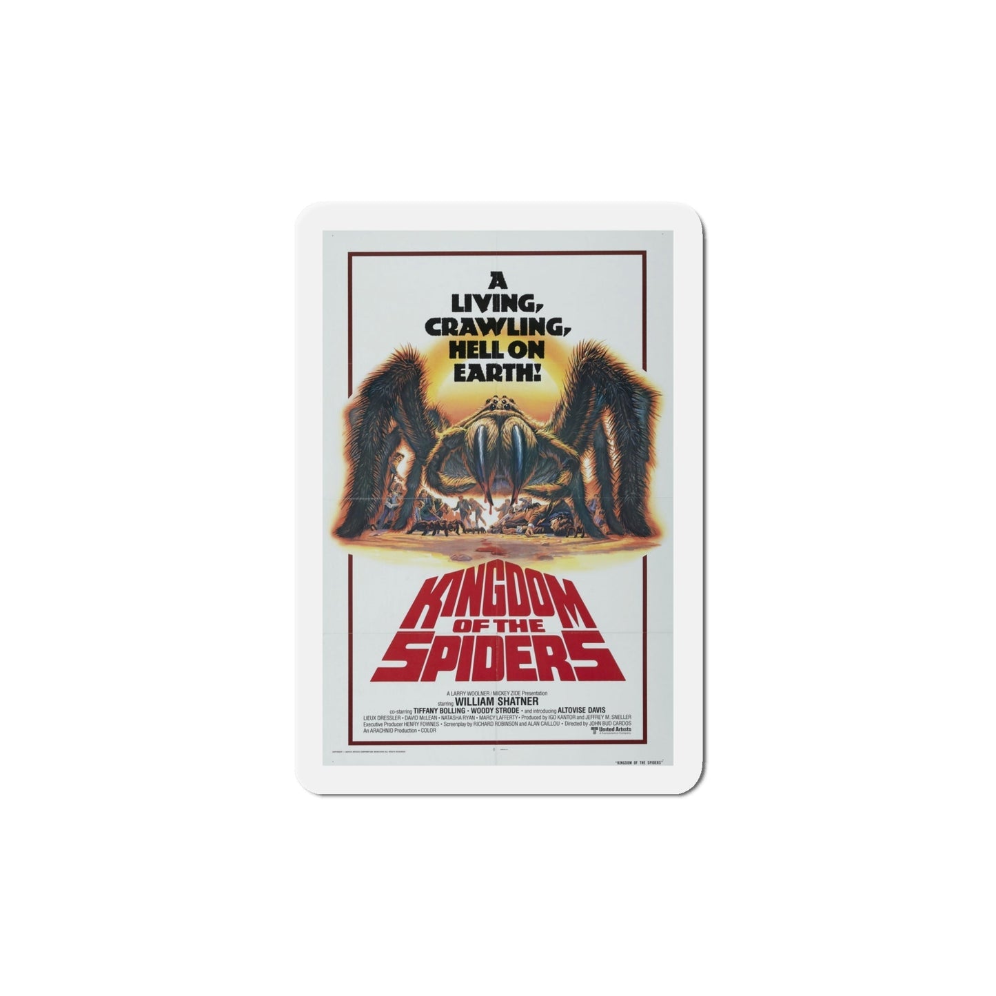 Kingdom of the Spiders 1977 Movie Poster Die-Cut Magnet-5 Inch-The Sticker Space