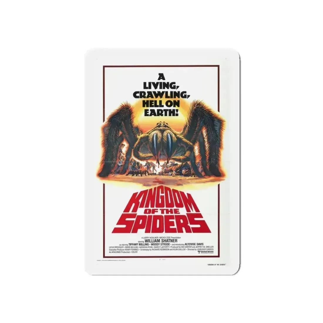 KINGDOM OF THE SPIDERS 1977 Movie Poster - Refrigerator Magnet 3 Inch Die-Cut - The Sticker Space